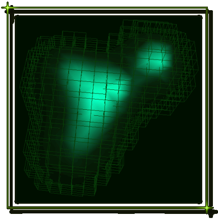 Marching Cubes showing solid surface and transversed cubes